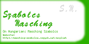 szabolcs masching business card